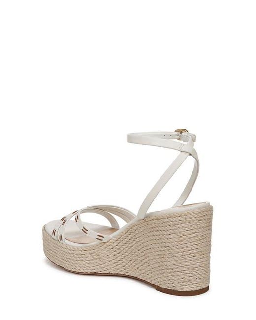 Veronica Beard White Philene Platform Wedge Sandal
