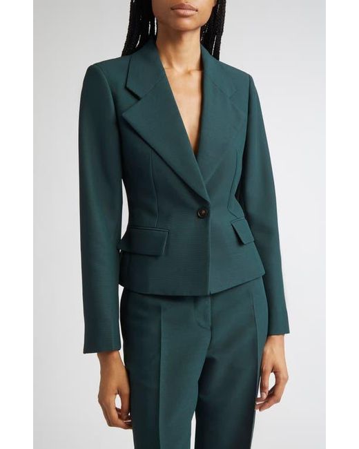 Ferragamo Green One-Button Crop Blazer