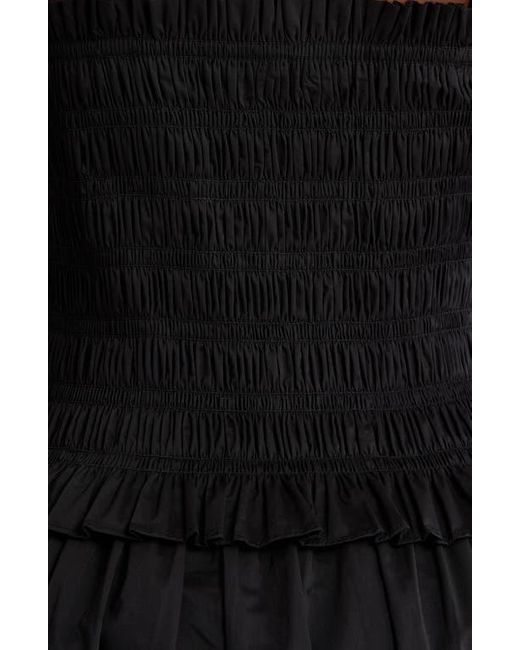 MELLODAY Black Smocked Midi Dress
