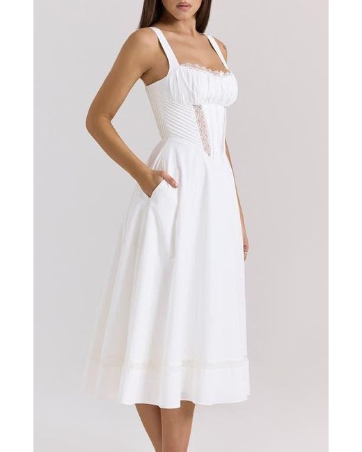 House Of Cb White Kim Midi Sundress