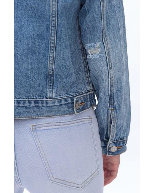 Bayeas Blue Distressed Denim Jacket
