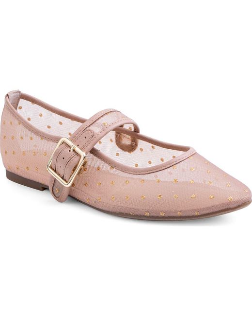Me Too Pink Gillie Mesh Mary Jane Flat