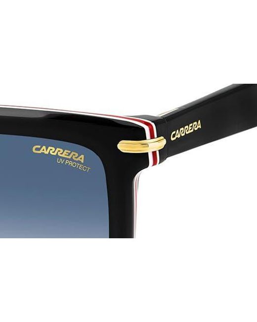 Carrera Blue 54Mm Rectangular Flat Top Sunglasses for men