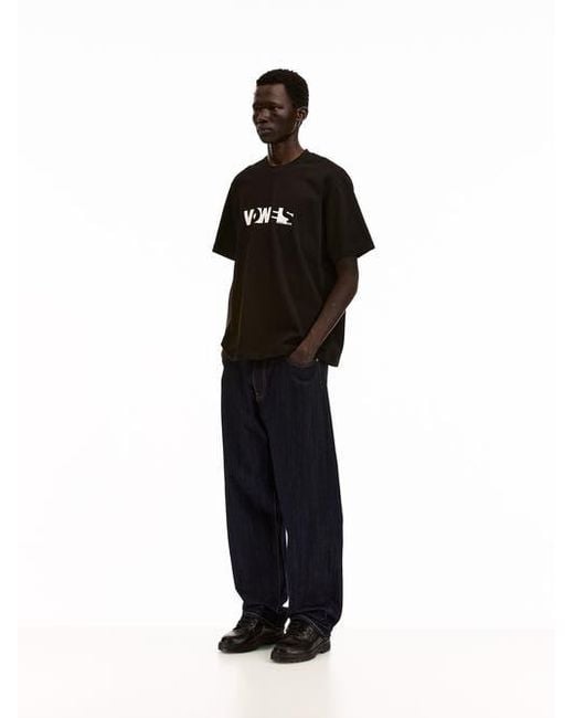 vowels Black Overall Tee for men