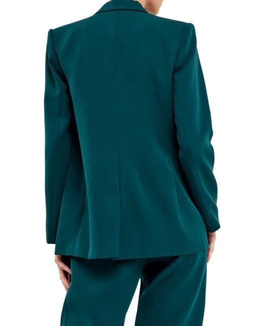 Endless Rose Green Tailored Single Button Blazer