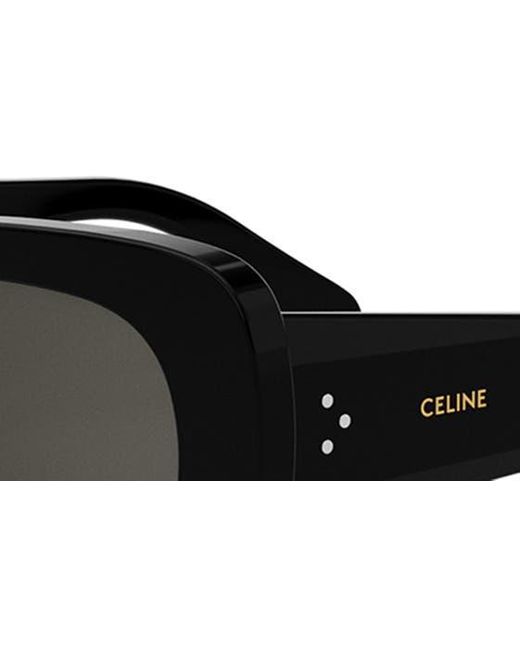 Céline Black Bold 3 Dots 51mm Rectangular Sunglasses