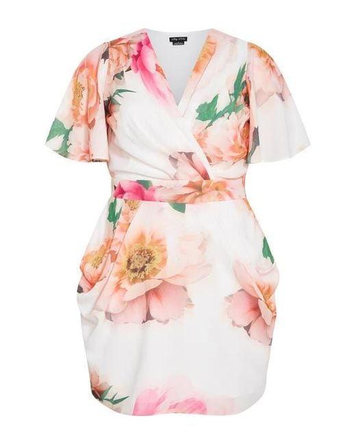 City Chic Women's White Brae Floral Print Dress