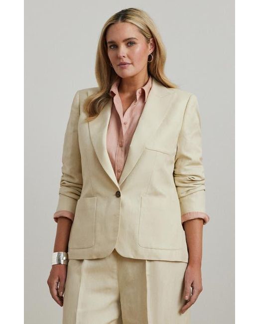 Ralph Lauren Natural Linen Blend Twill Blazer