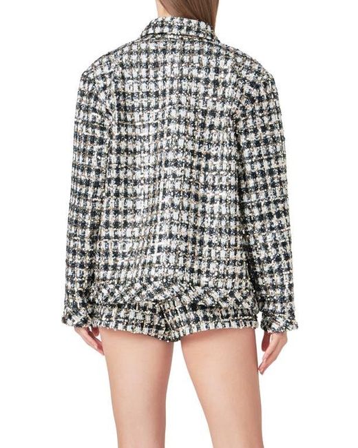 Endless Rose Black Sequin Check Jacket