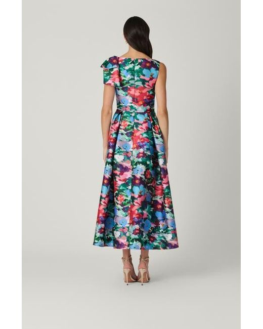 Shoshanna Blue Midnight Eleanor Gancalo Floral Dress