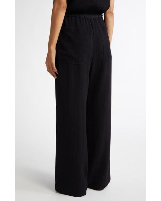 Totême  Black Woven Stripe Drawstring Trousers