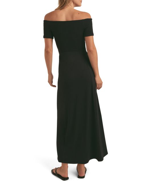 FAVORITE DAUGHTER Black The Genevieve Off The Shoulder Maxi Dress