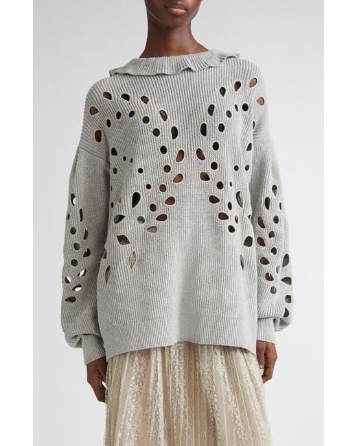 Ulla Johnson Gray Francia Cutout Sweater