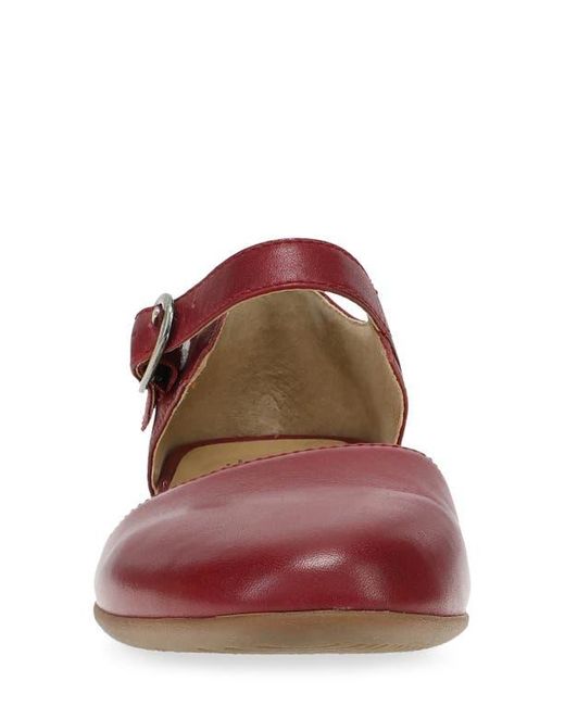 Dansko Red Liv Ankle Strap Flat