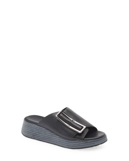 Chocolat Blu Gray Ela Platform Wedge Slide Sandal
