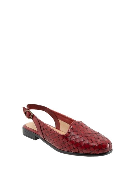 Trotters Red Lea Slingback Flat