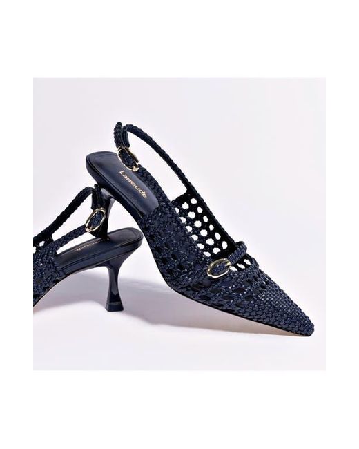 Larroude Blue Ines Macrame Pump