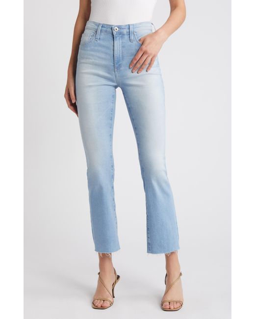 AG Jeans Blue Farrah Raw Hem Crop Bootcut Jeans