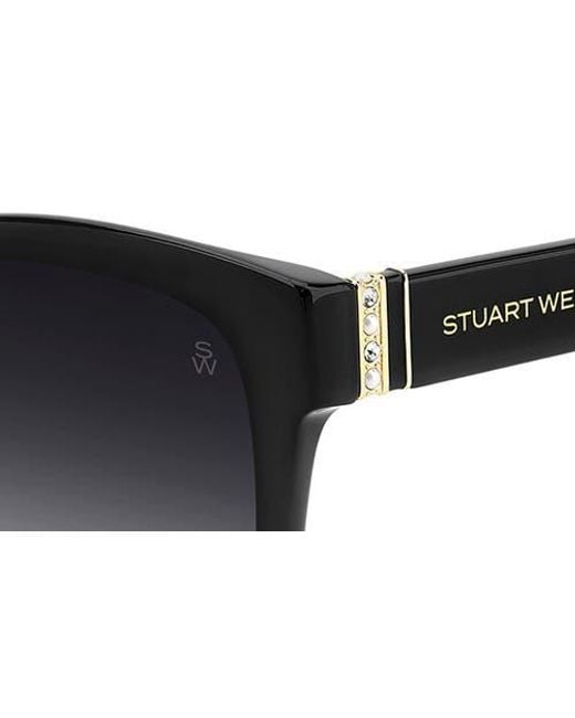 Stuart Weitzman Black 53Mm Gradient Square Sunglasses