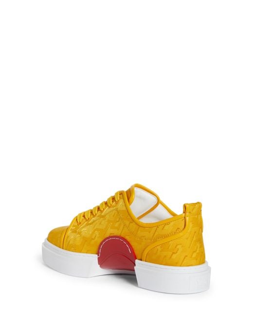 Yellow louboutin shop sneakers