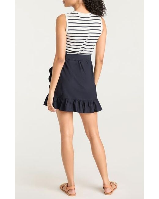 Cinq À Sept Blue Mahlia Stripe Ruffle Minidress