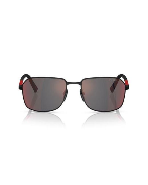 Prada Linea Rossa Multicolor 57Mm Rectangular Sunglasses for men