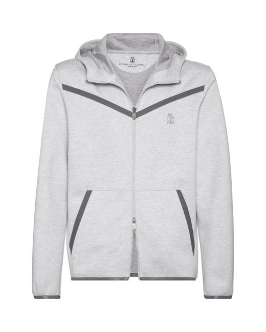 Brunello Cucinelli Gray Double Cloth Sweatshirt for men
