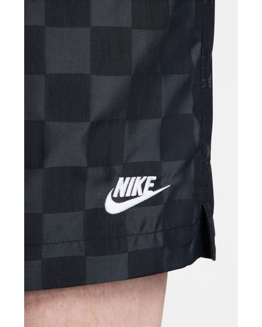 Nike Black Club Flow Check Nylon Shorts for men