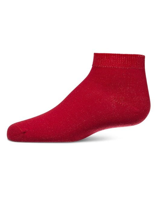 Memoi Red Basic Silky-Soft Gauge Ankle Sock