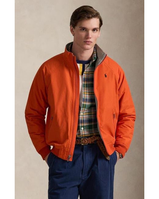 Polo Ralph Lauren Orange Embroidered Logo Raglan Sleeve Jacket for men
