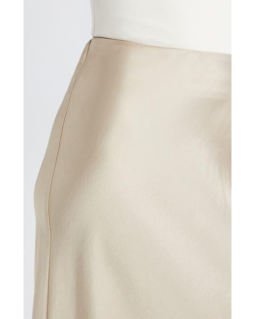 Open Edit Natural Satin Midi Skirt