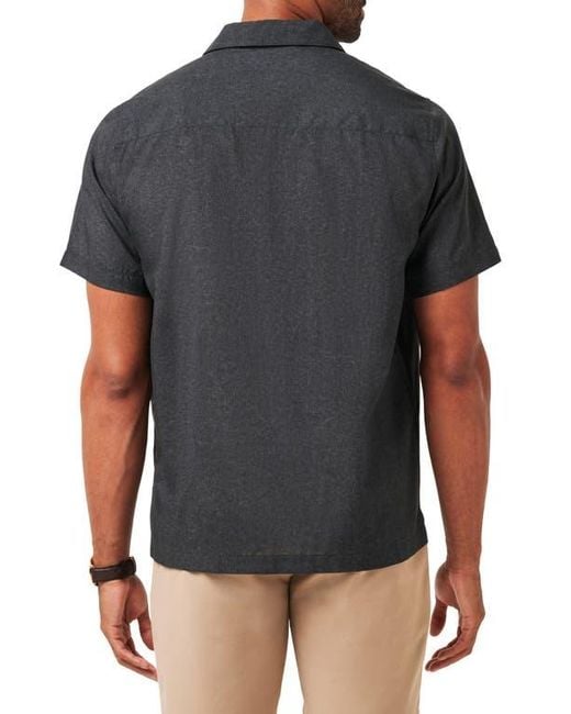 Travis Mathew Gray Lost Cave Short Sleeve Button-Up Shirt for men