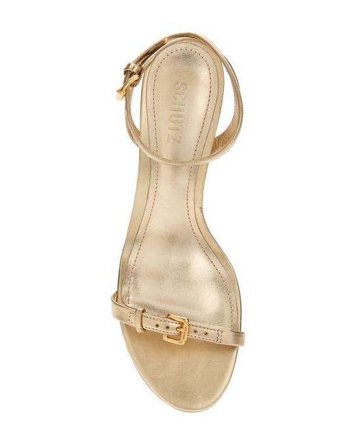 SCHUTZ SHOES Metallic Aurora Mid Ankle Strap Sandal
