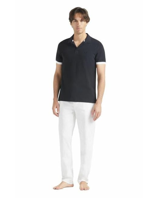 Vilebrequin Black Solid Cotton Polo for men