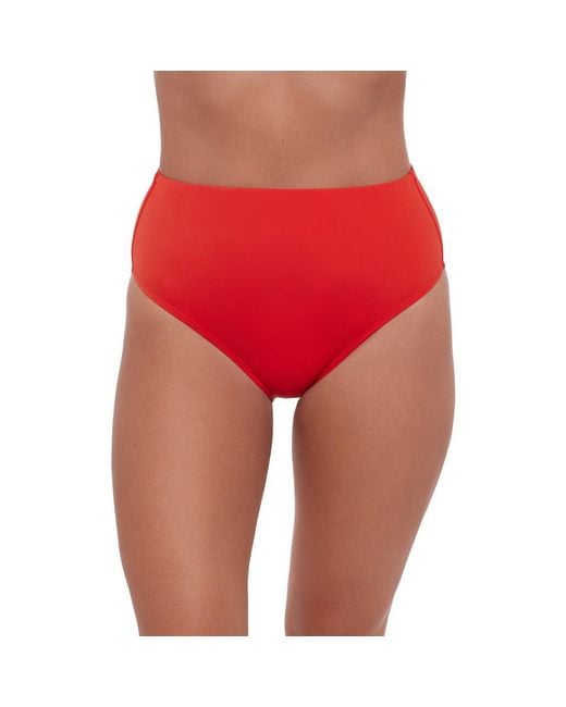 S3 Red High Waist Classic Swim Bottoms