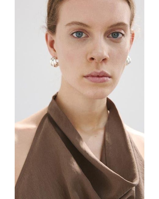 Mango Brown Cowl Halter Neck Top