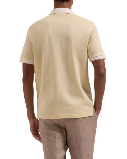 Bugatchi Natural Three Button Cotton Polo for men