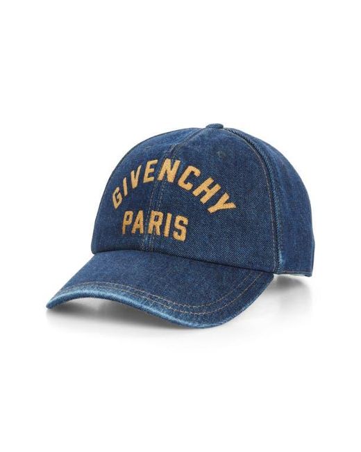 Givenchy Blue Logo Embroidered Denim Adjustable Baseball Cap for men