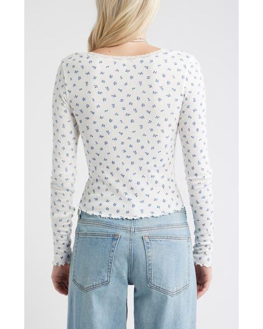 BP. White Pointelle Long Sleeve T-Shirt