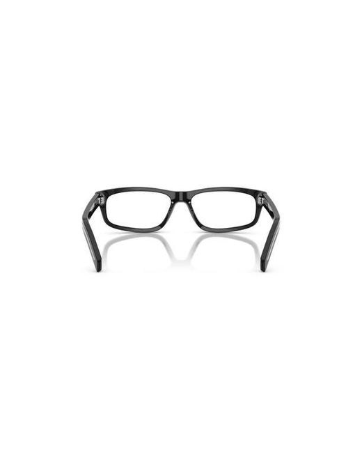 Prada Black 57Mm Rectangle Optical Glasses for men