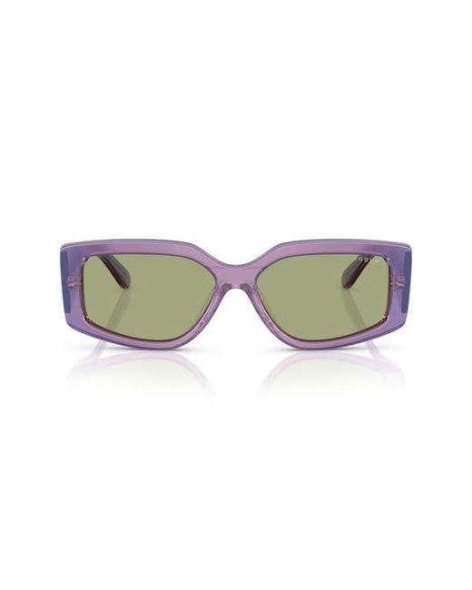 Vogue Green 55Mm Rectangular Sunglasses