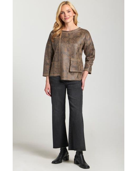 Apny Brown Asymmetric Pullover