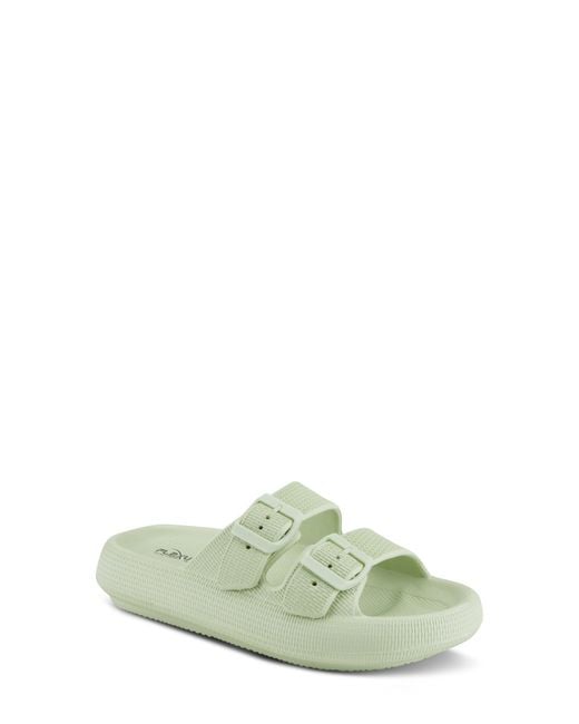 Flexus by Spring Step Green Bubbles Waterproof Slide Sandal