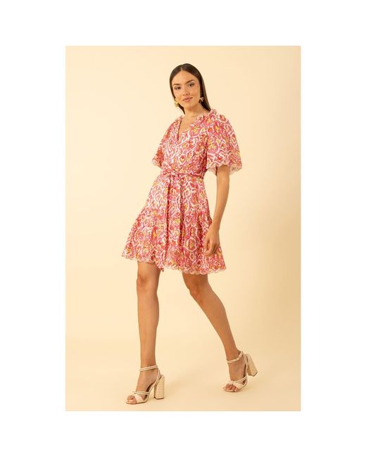 Hale Bob Orange Emmalyn Linen Dress