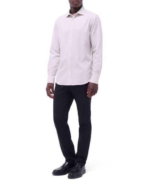 Bugatchi Purple Axel Shaped Fit Jacquard Button-Up Shirt for men