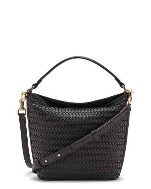 Mango Black Small Braided Bucket Bag