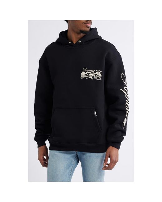 Represent Black Raceway Graphic Hoodie for men