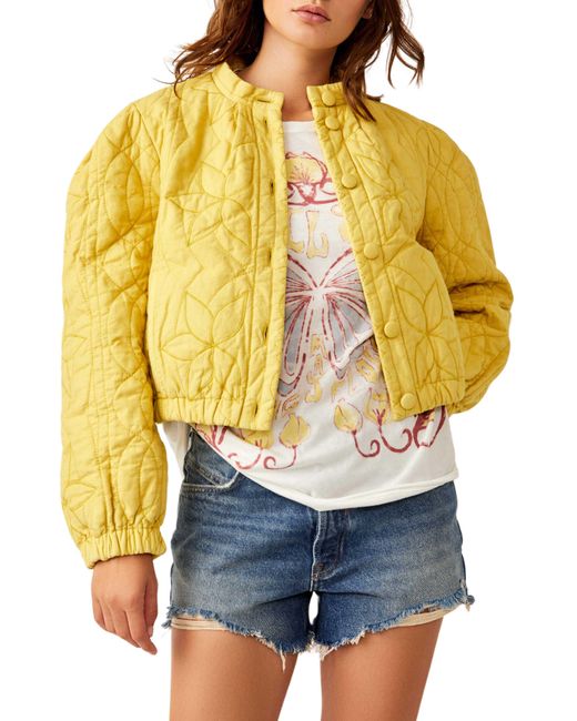 Free People Gray Quinn Quilted Jacket