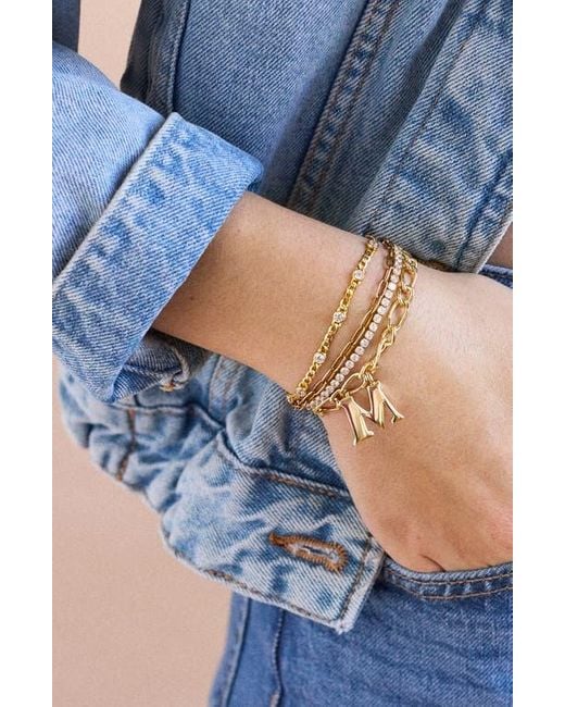 BaubleBar Metallic Annika Initial Bracelet