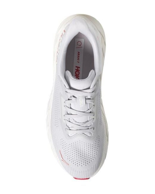 Hoka One One White Arahi 7 Running Shoe